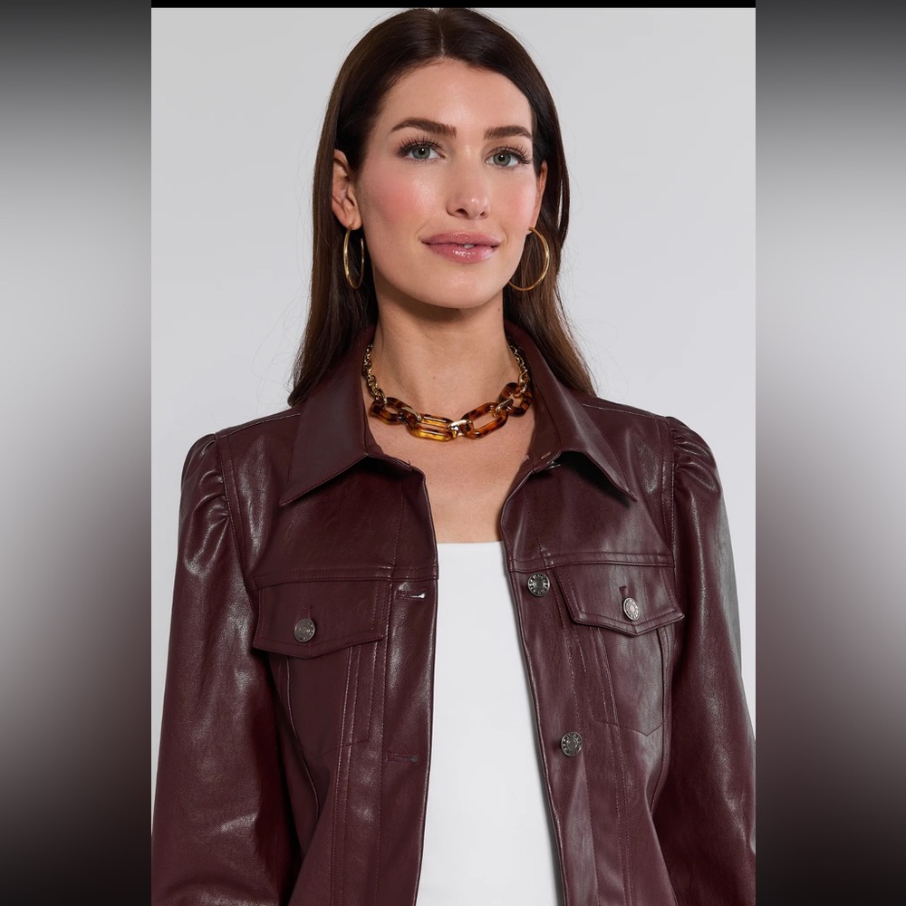 NWT Avara Roxanna Brown Faux Leather Jacket • Size Small • Sold Out - Picture 3 of 6